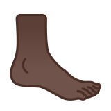 Foot Emoji with Dark Skin Tone, Google style