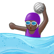 Woman Playing Water Polo Emoji with Dark Skin Tone, Samsung style