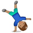 Man Cartwheeling Emoji with Medium Skin Tone, Samsung style