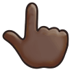 Backhand Index Pointing Up Emoji with Dark Skin Tone, Samsung style