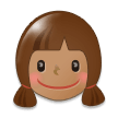 Girl Emoji with Medium Skin Tone, Samsung style