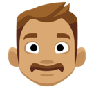 Man Emoji with Medium Skin Tone, Facebook style