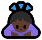 Woman Bowing Emoji with Dark Skin Tone, Microsoft style