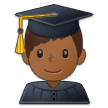 Man Student Emoji with Medium-Dark Skin Tone, Samsung style