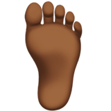 Foot Emoji with Medium-Dark Skin Tone, Apple style