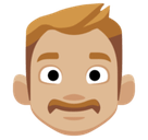 Man Emoji with Medium-Light Skin Tone, Facebook style