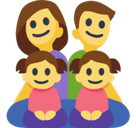 Family: Man, Woman, Girl, Girl Emoji, Facebook style