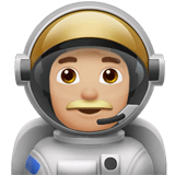 Man Astronaut Emoji with Medium-Light Skin Tone, Apple style
