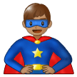 Man Superhero Emoji with Medium Skin Tone, Samsung style