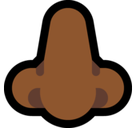 Nose Emoji with Medium-Dark Skin Tone, Microsoft style