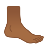 Foot Emoji with Medium-Dark Skin Tone, Google style