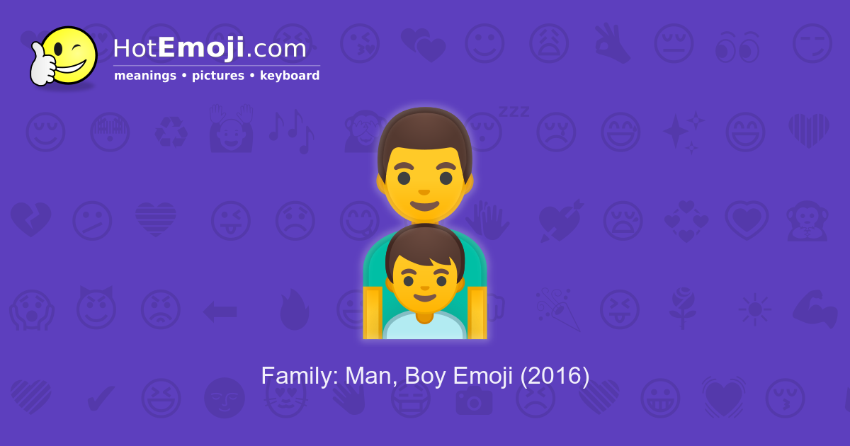 Family: Man, Boy Emoji.