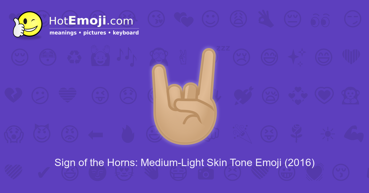 🤘🏼 Sign of the Horns Emoji with Medium-Light Skin Tone Meaning