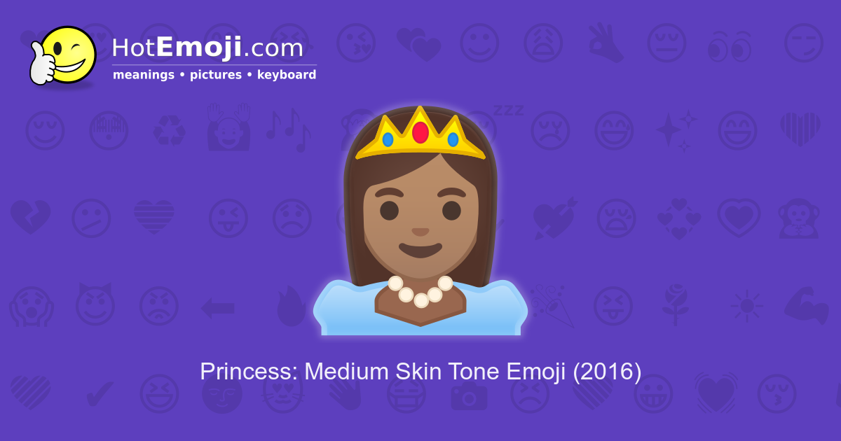 👸🏽 Princess Emoji with Medium Skin Tone Meaning and Pictures